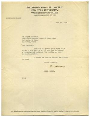 [Letter from Eric Ponder to Meyer Bodansky - June 1932]