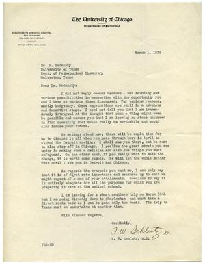 [Letter from F. W. Schlutz to Meyer Bodansky - March 1935]