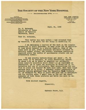 Primary view of object titled '[Letter from Ephraim Shorr to Meyer Bodansky - September 1935]'.