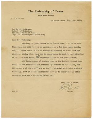 [Letter from W. S. Carlin to Meyer Bodansky - February 1936]