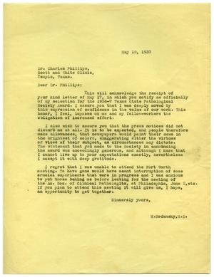 [Letter from Meyer Bodansky to Charles Phillips - May 1937]