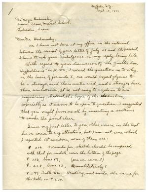 [Letter from Wilson D. Langley to Meyer Bodansky - September 1937]