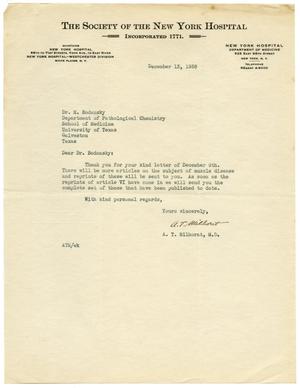 [Letter from A. T. Milhorat to Meyer Bodansky - December 1938]