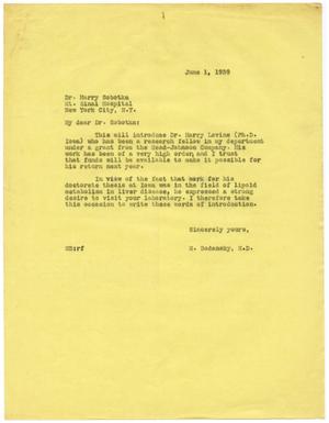 [Letter from Meyer Bodansky to Harry Sobotka - June 1939]