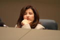 Primary view of [Elba Garcia listening at meeting]