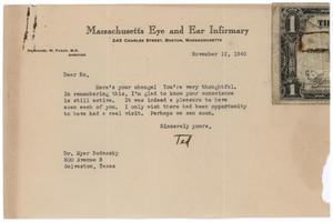 [Letter from Theodore L. Terry to Meyer Bodansky - November 12, 1940]