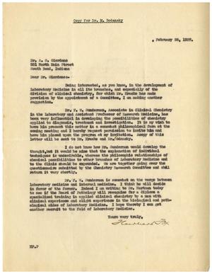 [Copy of Letter from Dr. Herbert Fox to Dr. A. S. Giordano for Dr. Meyer Bodansky - February 26, 1937]