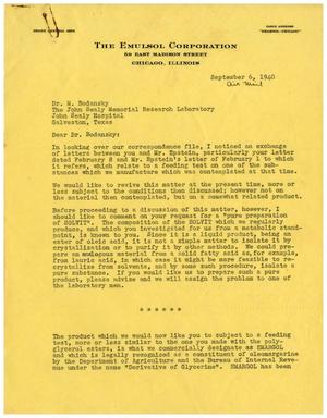[Letters from Benjamin R. Harris and Albert K. Epstein to Dr. Meyer Bodansky - September 1940]