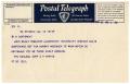 Thumbnail image of item number 1 in: '[Postal Telegraph from Benjamin R. Harris to Dr. Meyer Bodansky - November 12, 1940]'.