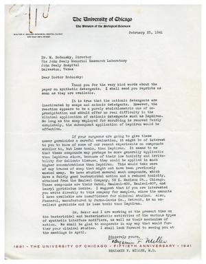 [Correspondence between Benjamin F. Miller to Dr. Meyer Bodansky - February 25, 1941]