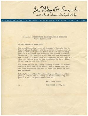 [Letter of Advertisement - 1938]