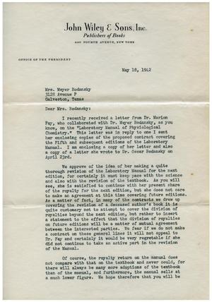 [Letter from E. P. Hamilton to Eleanor Bodansky - May 18, 1942]