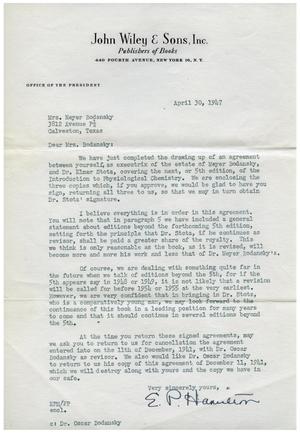 [Letter from E. P. Hamilton to Eleanor Bodansky - April 30, 1947]