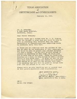 Primary view of object titled '[Letter from Julius McIver to Dr. Meyer Bodansky - February 11, 1941]'.
