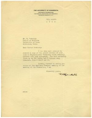 [Letter from the Mayo Foundation for Medical and Education Research to Meyer Bodansky - July 8, 1930]