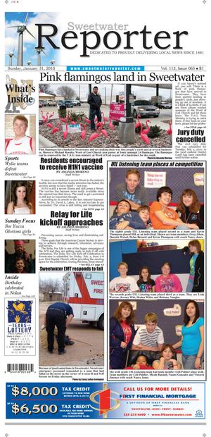 Sweetwater Reporter (Sweetwater, Tex.), Vol. 112, No. 065, Ed. 1 Sunday, January 31, 2010