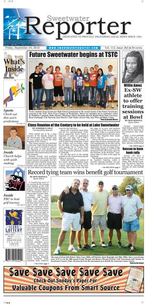 Sweetwater Reporter (Sweetwater, Tex.), Vol. 112, No. 265, Ed. 1 Friday, September 24, 2010