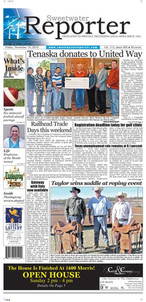 Sweetwater Reporter (Sweetwater, Tex.), Vol. 113, No. 005, Ed. 1 Friday, November 19, 2010