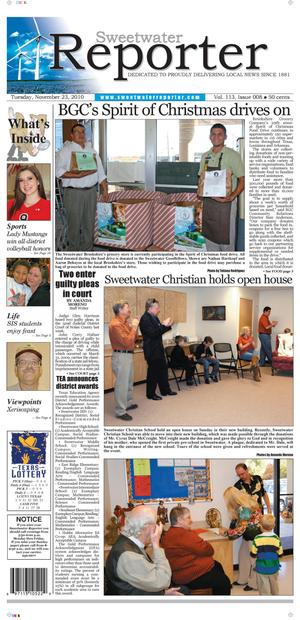 Sweetwater Reporter (Sweetwater, Tex.), Vol. 113, No. 008, Ed. 1 Tuesday, November 23, 2010
