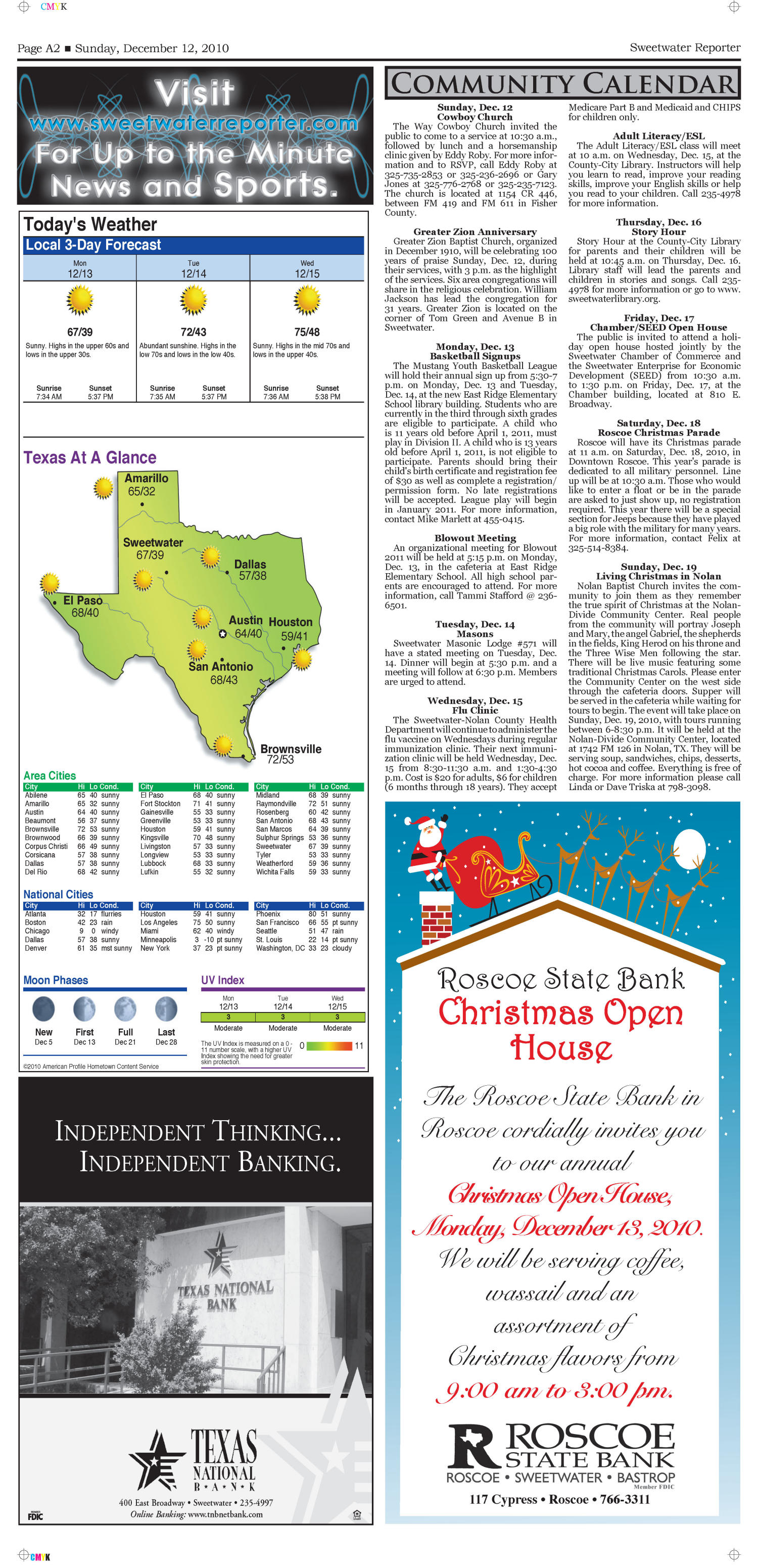 Sweetwater Reporter (Sweetwater, Tex.), Vol. 113, No. 023, Ed. 1 Sunday, December 12, 2010
                                                
                                                    [Sequence #]: 2 of 16
                                                