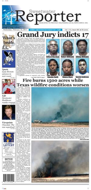 Sweetwater Reporter (Sweetwater, Tex.), Vol. 113, No. 081, Ed. 1 Wednesday, February 16, 2011