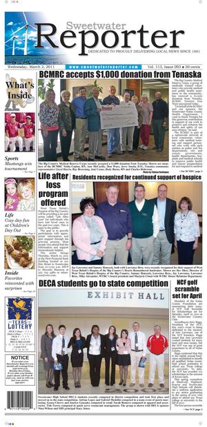 Sweetwater Reporter (Sweetwater, Tex.), Vol. 113, No. 093, Ed. 1 Wednesday, March 2, 2011