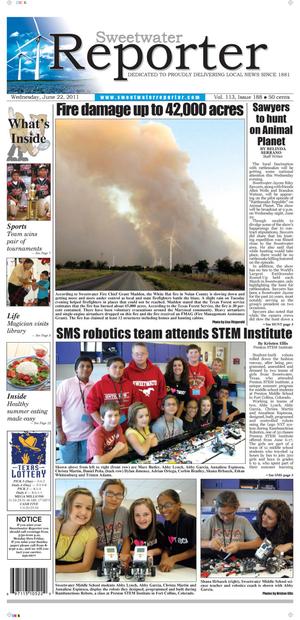 Sweetwater Reporter (Sweetwater, Tex.), Vol. 113, No. 188, Ed. 1 Wednesday, June 22, 2011