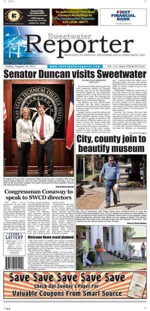 Sweetwater Reporter (Sweetwater, Tex.), Vol. 113, No. 236, Ed. 1 Friday, August 19, 2011