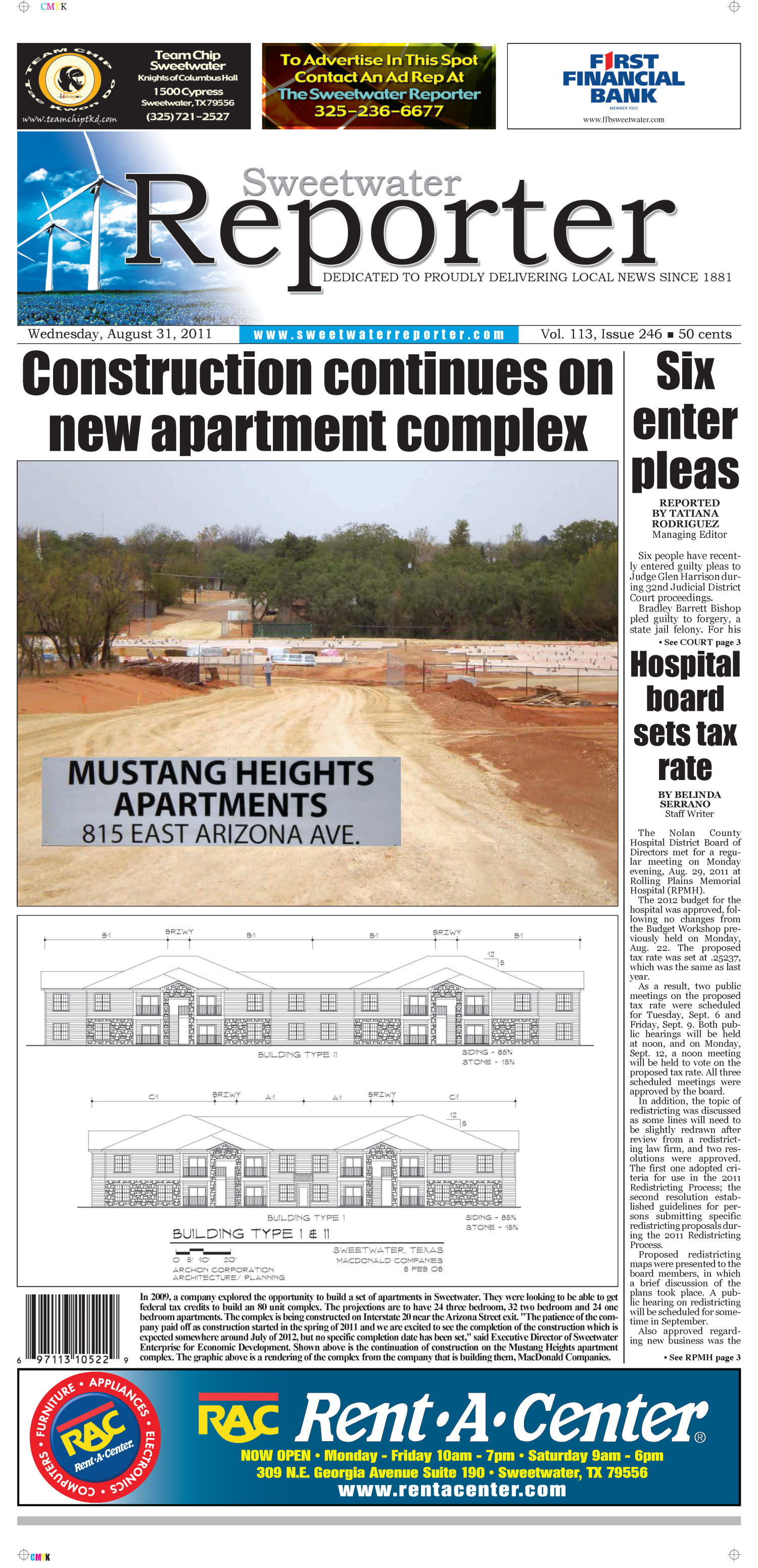 Sweetwater Reporter (Sweetwater, Tex.), Vol. 113, No. 246, Ed. 1 Wednesday, August 31, 2011
                                                
                                                    [Sequence #]: 1 of 12
                                                