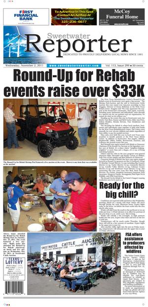 Sweetwater Reporter (Sweetwater, Tex.), Vol. 113, No. 299, Ed. 1 Wednesday, November 2, 2011