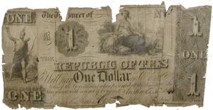 Republic of Texas One-Dollar Bill