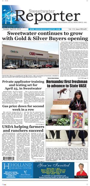 Sweetwater Reporter (Sweetwater, Tex.), Vol. 114, No. 082, Ed. 1 Sunday, April 22, 2012