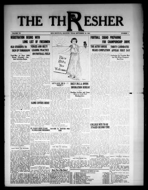 Primary view of object titled 'The Thresher (Houston, Tex.), Vol. 7, No. 1, Ed. 1 Friday, September 16, 1921'.