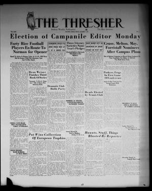 Primary view of object titled 'The Thresher (Houston, Tex.), Vol. 23, No. 2, Ed. 1 Friday, October 1, 1937'.