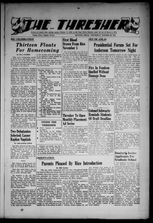 The Thresher (Houston, Tex.), Vol. 40, No. 12, Ed. 1 Wednesday, October 29, 1952
