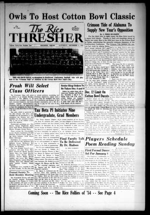 The Rice Thresher (Houston, Tex.), Vol. 41, No. 11, Ed. 1 Saturday, December 5, 1953