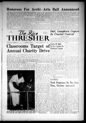 Primary view of object titled 'The Rice Thresher (Houston, Tex.), Vol. 41, No. 15, Ed. 1 Friday, February 12, 1954'.