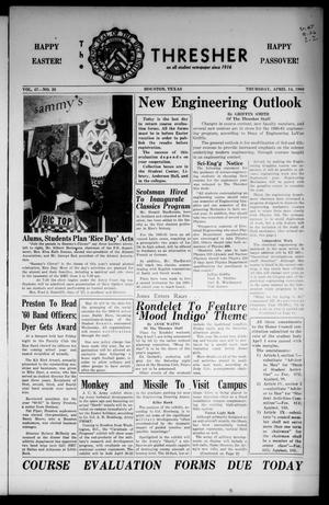 The Rice Thresher (Houston, Tex.), Vol. 47, No. 26, Ed. 1 Thursday, April 14, 1960