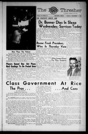 The Rice Thresher (Houston, Tex.), Vol. 49, No. 12, Ed. 1 Friday, December 8, 1961