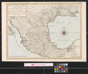 Carte d'une partie de l'Amérique Séptentrionale: qui contient partie de la Nle. Espagne, et de la Louisiane, pour servir aux voyages au tour du monde et vers les deux pôles.