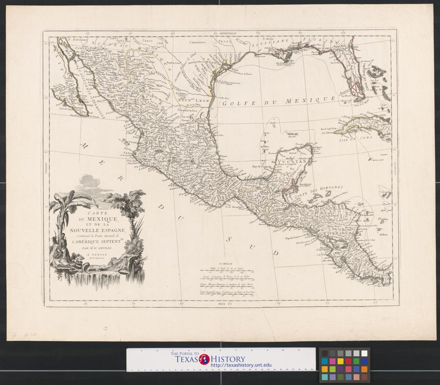 Carte du Mexique et de la Nouvelle Espagne : contenant la partie australe de l'Amérique Septentle.
                                                
                                                    [Sequence #]: 1 of 2
                                                