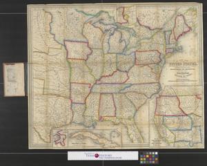 Primary view of object titled 'A new map of the United States : upon which are delineated its vast works of internal communication, routes across the continent &c. showing also Canada and the island of Cuba.'.