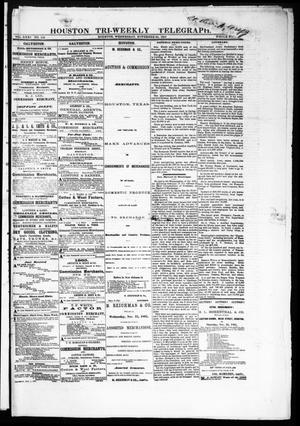 Primary view of object titled 'Houston Tri-Weekly Telegraph (Houston, Tex.), Vol. 31, No. 112, Ed. 1 Wednesday, November 22, 1865'.