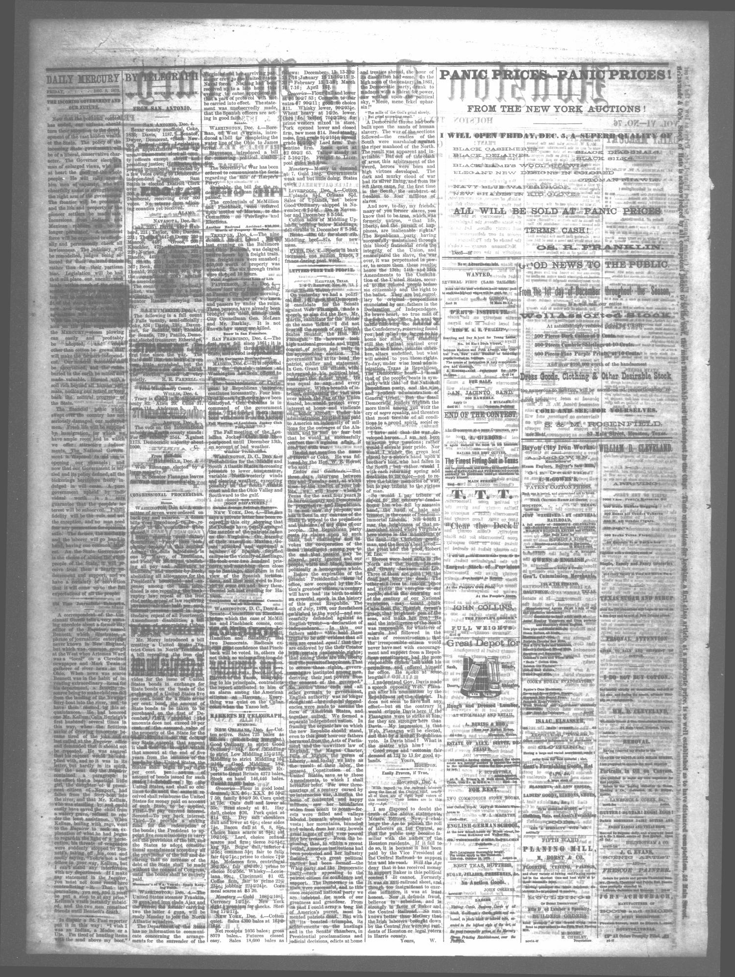 Houston Daily Mercury (Houston, Tex.), Vol. 6, No. 76, Ed. 1 Friday, December 5, 1873
                                                
                                                    [Sequence #]: 2 of 4
                                                