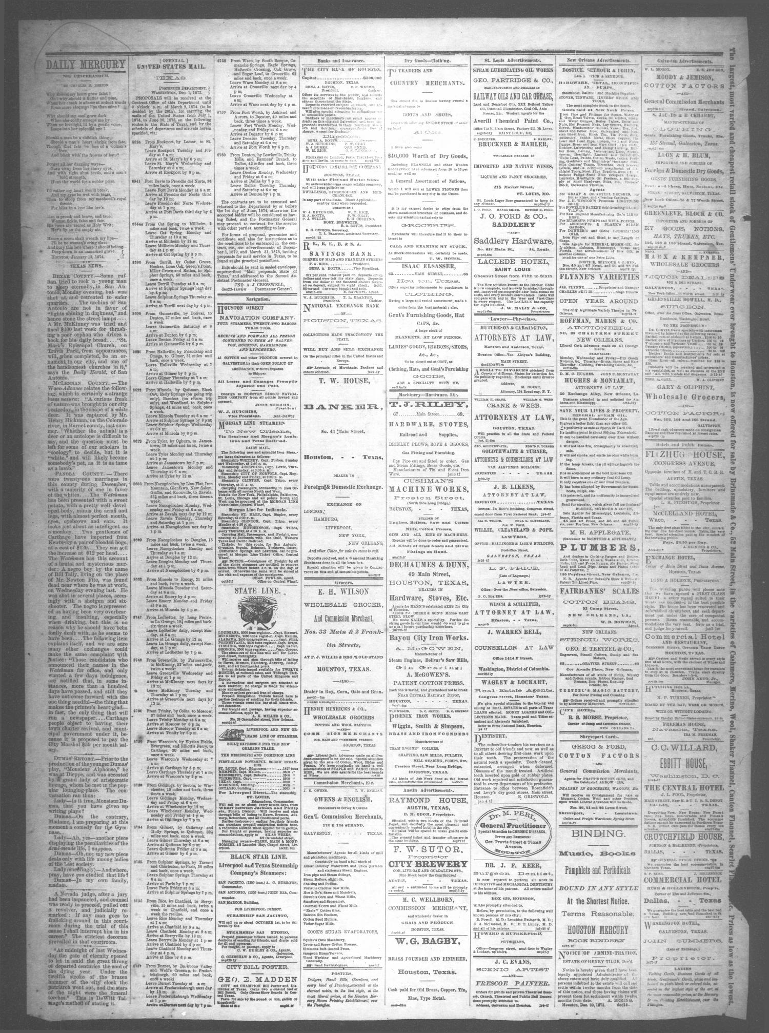 Houston Daily Mercury (Houston, Tex.), Vol. 6, No. 112, Ed. 1 Sunday, January 18, 1874
                                                
                                                    [Sequence #]: 4 of 4
                                                