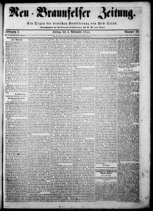 Neu-Braunfelser Zeitung (New Braunfels, Tex.), Vol. 1, No. 50, Ed. 1 Friday, November 4, 1853