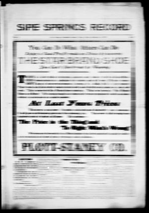 Sipe Springs Record (Sipe Springs, Tex.), Vol. 5, Ed. 1 Friday, September 4, 1914
