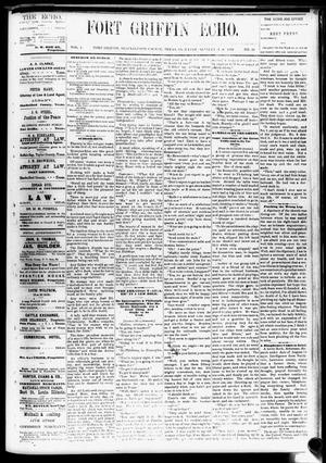 Fort Griffin Echo (Fort Griffin, Tex.), Vol. 1, No. 38, Ed. 1 Saturday, September 20, 1879