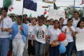 Thumbnail image of item number 1 in: '[Protesters marching with flags and signs]'.