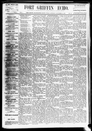 Fort Griffin Echo (Fort Griffin, Tex.), Vol. 1, No. 46, Ed. 1 Saturday, November 15, 1879